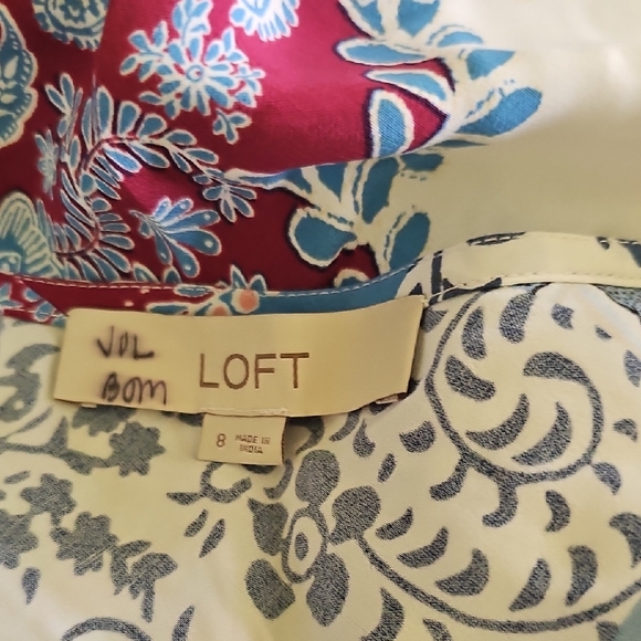 LOFT Blue and Red Floral Maxi Dress - Picture 7 of 7